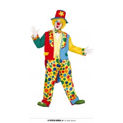 Costume clown queue de pie pantalon à pois